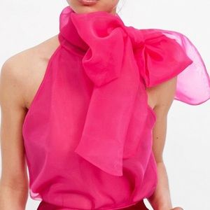 Zara Pink Organza Bow Top